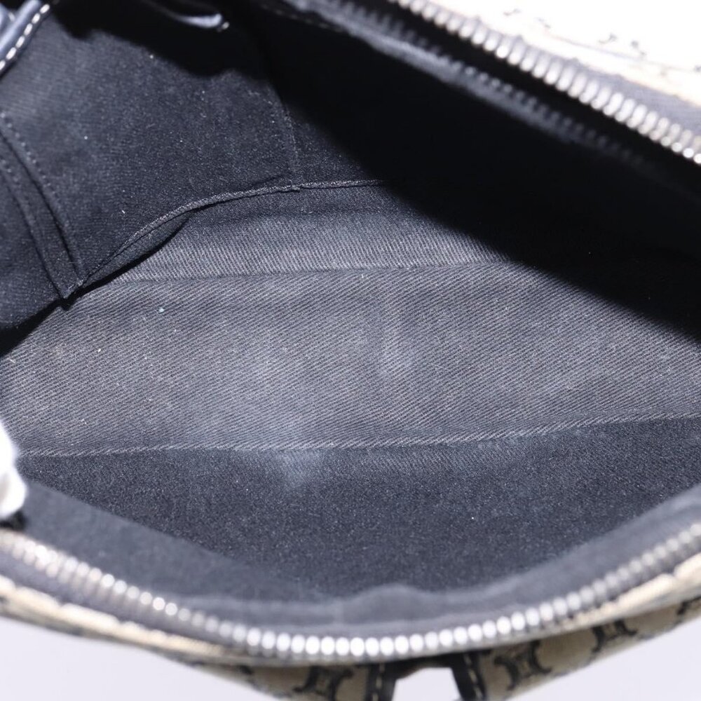 Authentic CELINE Macadam Canvas Shoulder Bag Navy Gold - Picture 3 of 16